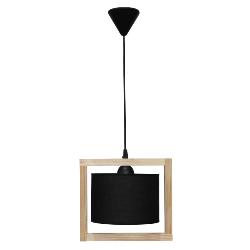 Φωτιστικό Οροφής Μονόφωτο Heronia HKF-03 14-0213 Wood/Black