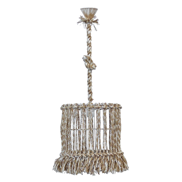 Φωτιστικό Οροφής Μονόφωτο Heronia Macrame Mix 15 Handmade 31-1114 Rope/Beige