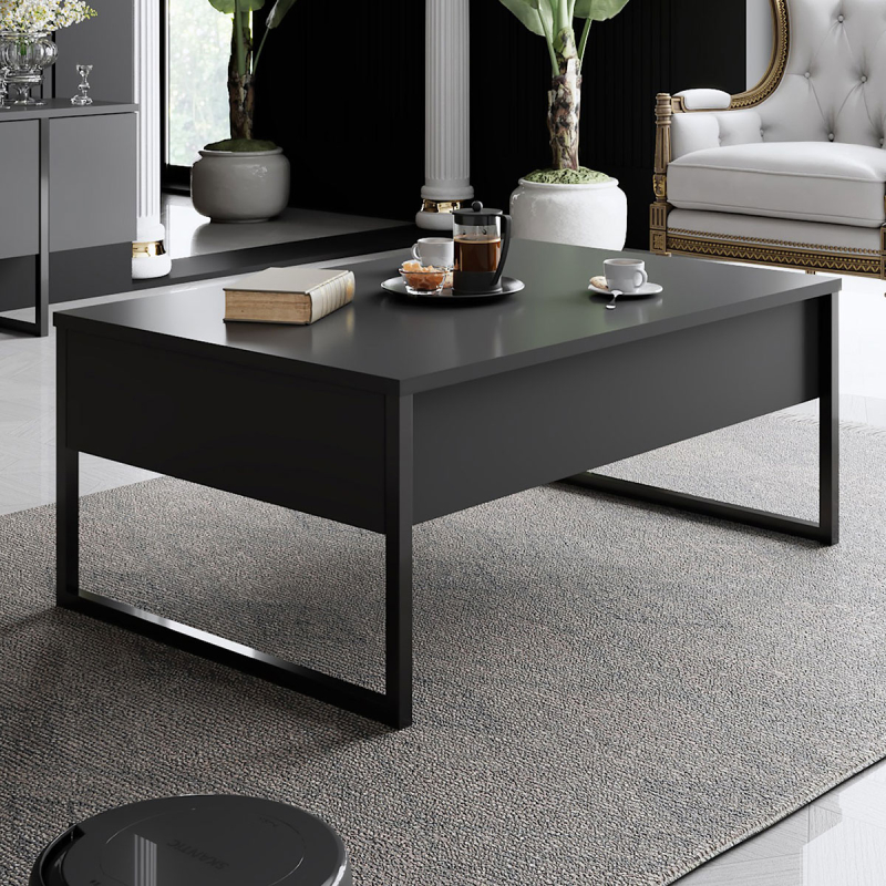 Τραπέζι Σαλονιού (90x60x40) A-G Luxe 618BLY1124 Anthracite Black