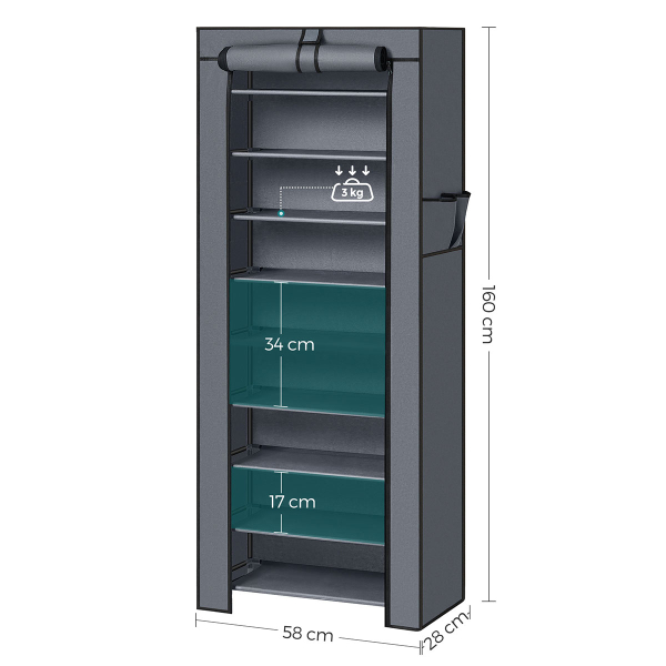 Παπουτσοθήκη 27 Θέσεων Υφασμάτινη (58x28x160) Songmics RXJ10G01