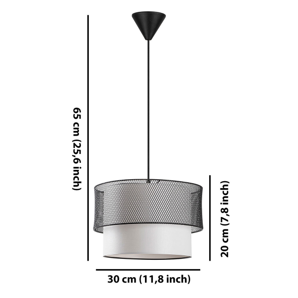 Φωτιστικό Οροφής Μονόφωτο A-G Cake 390FLH1815 White/Black