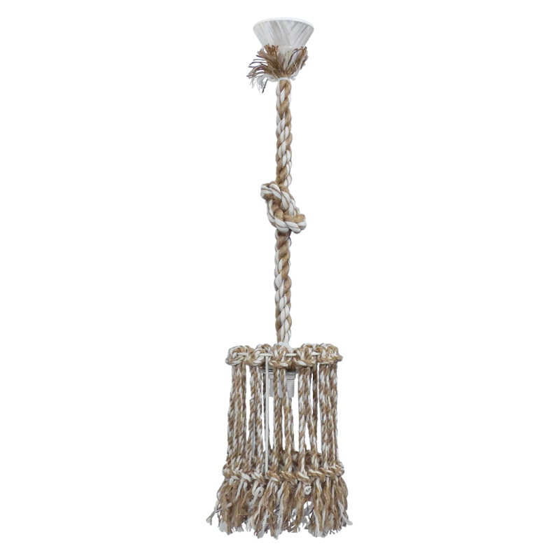 Φωτιστικό Οροφής Μονόφωτο Heronia Macrame Mix 15 Handmade 31-1115 Rope/Beige