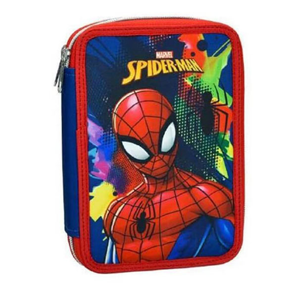 Κασετίνα Διπλή Γεμάτη (18x15x4) Gim Spiderman Silver Eyes