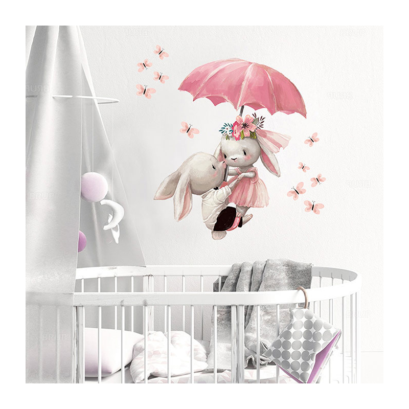 Παιδικά Αυτοκόλλητα Τοίχου Sipo Bunnies With Umbrella SIP-WS63033