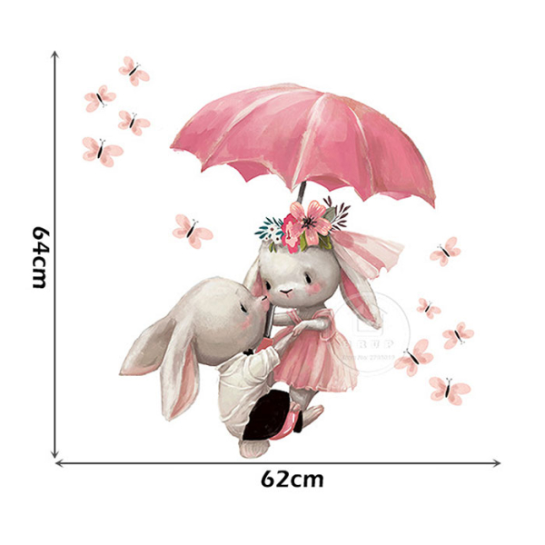 Παιδικά Αυτοκόλλητα Τοίχου Sipo Bunnies With Umbrella SIP-WS63033