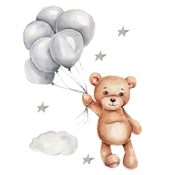 Παιδικά Αυτοκόλλητα Τοίχου Sipo Teddy Bear With Balloons SIP-WS63036