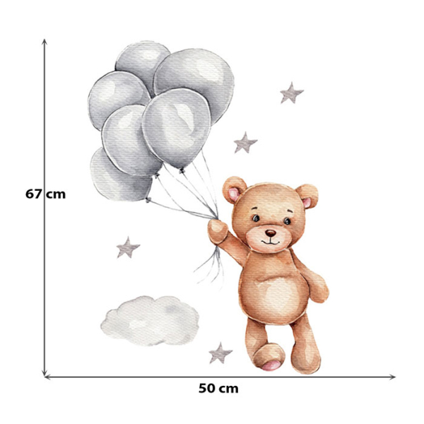 Παιδικά Αυτοκόλλητα Τοίχου Sipo Teddy Bear With Balloons SIP-WS63036