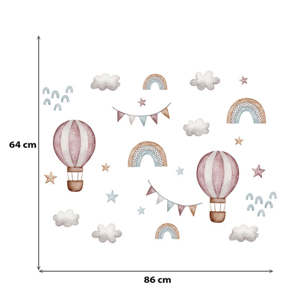 Παιδικά Αυτοκόλλητα Τοίχου Sipo Balloons SIP-WS63040