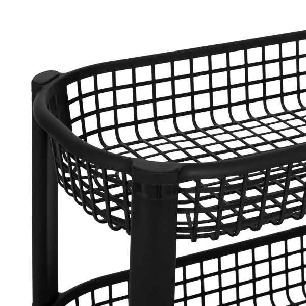 Τρόλεϊ/Ραφιέρα 4 Θέσεων (46.5x25.5x79) F-V Basket Trolley Black 189990A