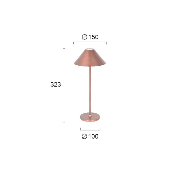 Επαναφορτιζόμενο Πορτατίφ Led Viokef Cone Copper 4275202