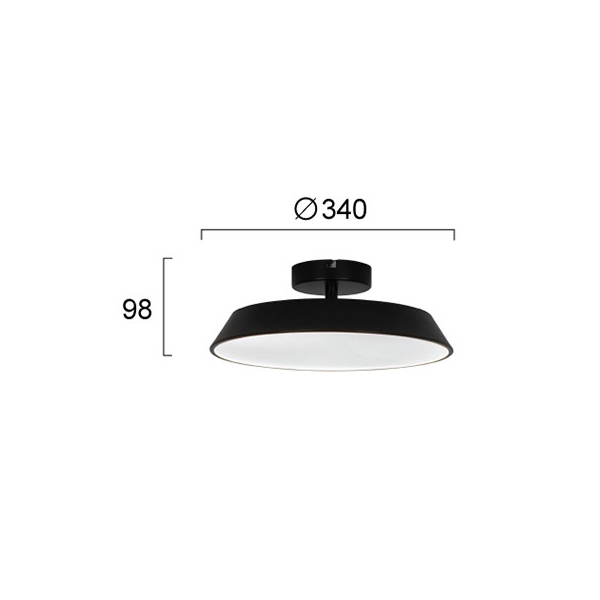 Φωτιστικό Πλαφονιέρα Led Viokef Flat Black 4296901