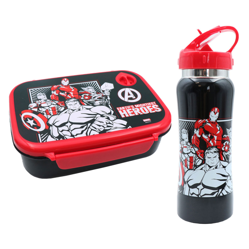 Φαγητοδοχείο 800ml & Παγούρι 500ml Must Avengers 506031