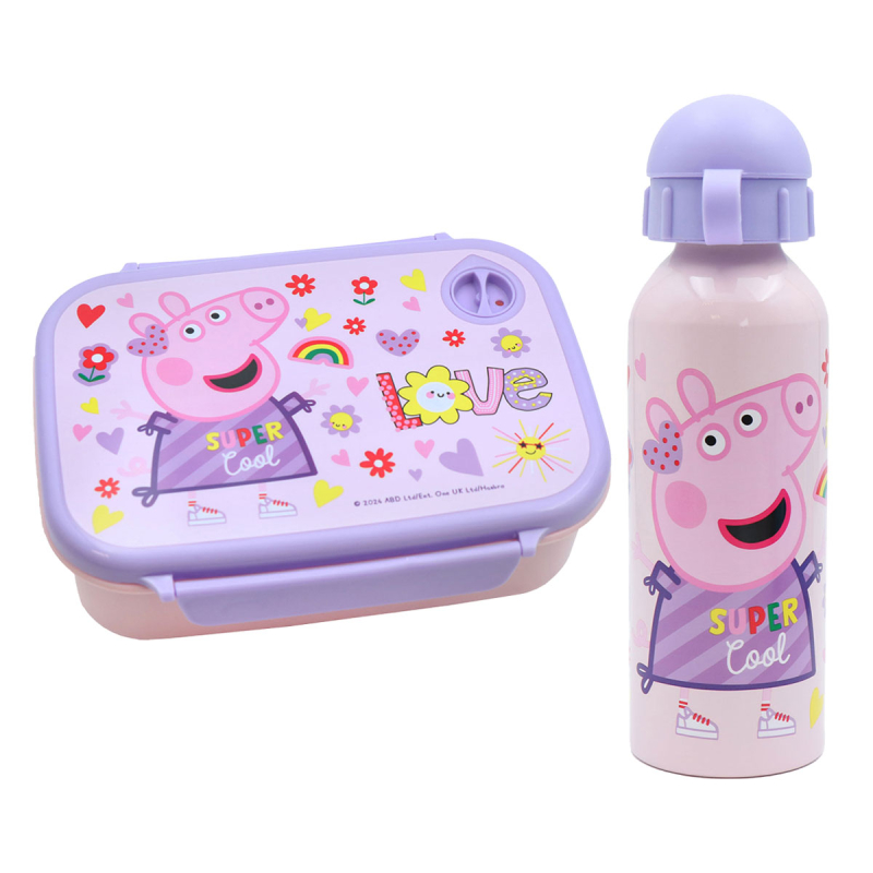 Φαγητοδοχείο 800ml & Παγούρι 500ml Must Peppa Pig 482809