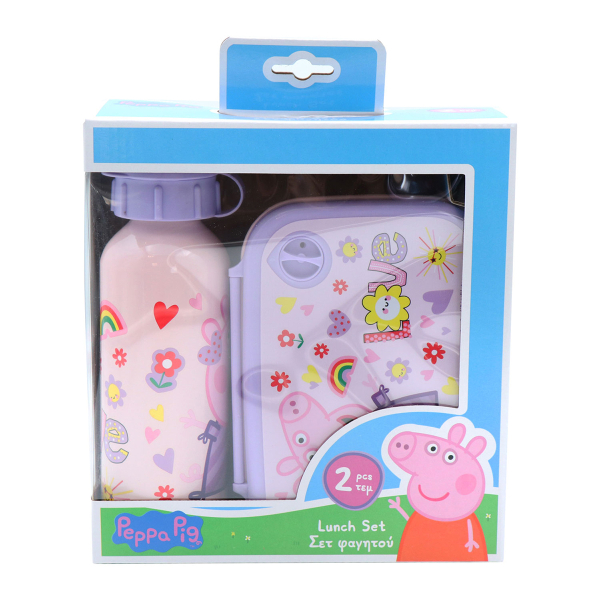 Φαγητοδοχείο 800ml & Παγούρι 500ml Must Peppa Pig 482809