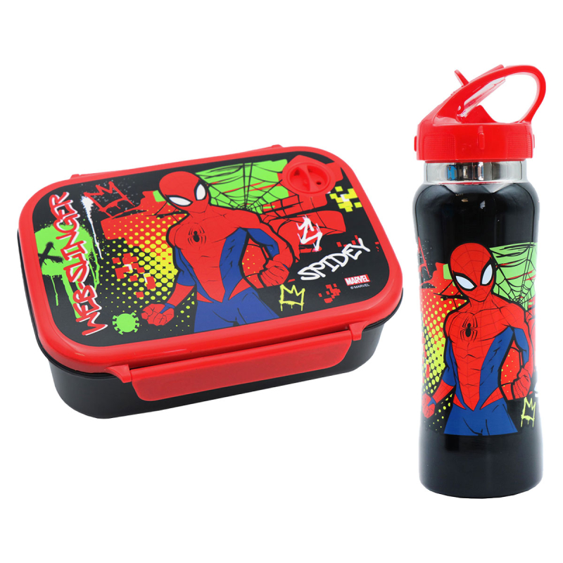 Φαγητοδοχείο 800ml & Παγούρι 500ml Must Spiderman 508397