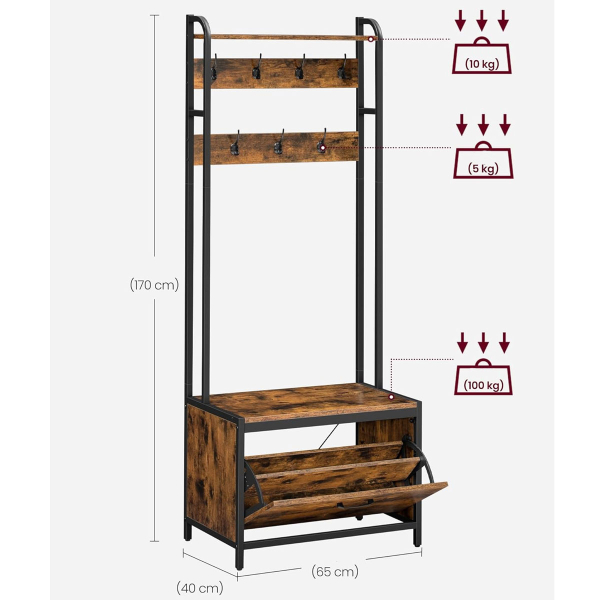 Έπιπλο Εισόδου - Παπουτσοθήκη 6 Θέσεων (65x40x170) Vasagle HSR425B01