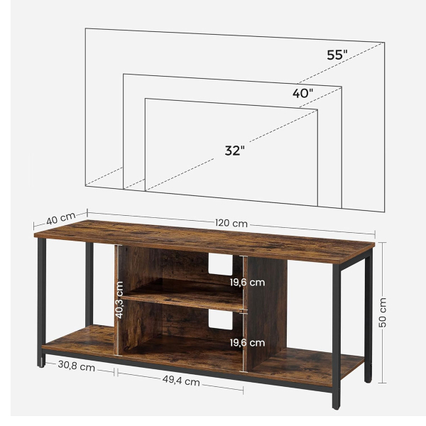 Έπιπλο Τηλεόρασης (120x40x50) Vasagle LTV060B01V1