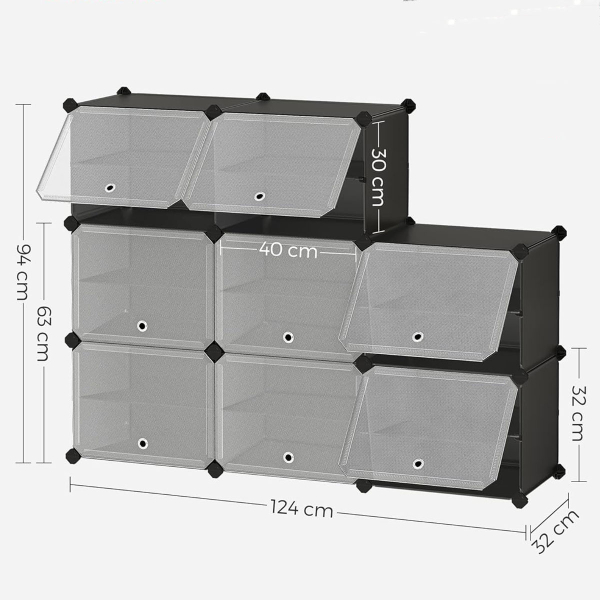Κουτιά Αποθήκευσης - Παπουτσοθήκη 8τμχ Songmics LPC034B01