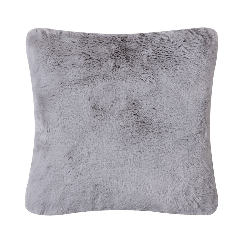 Γούνινο Διακοσμητικό Μαξιλάρι (45x45) Silk Fashion Rabbit Fur Grey