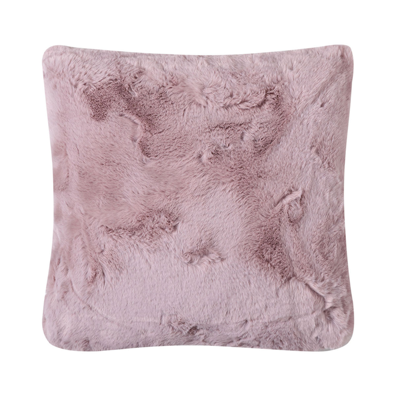 Γούνινο Διακοσμητικό Μαξιλάρι (45x45) Silk Fashion Rabbit Fur Pink/Grey