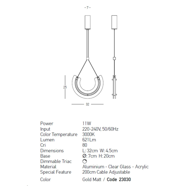 Φωτιστικό Οροφής Led Dimmable Zambelis 23030 Gold Matt