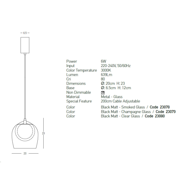 Φωτιστικό Οροφής Led Zambelis 23079 Champagne Glass