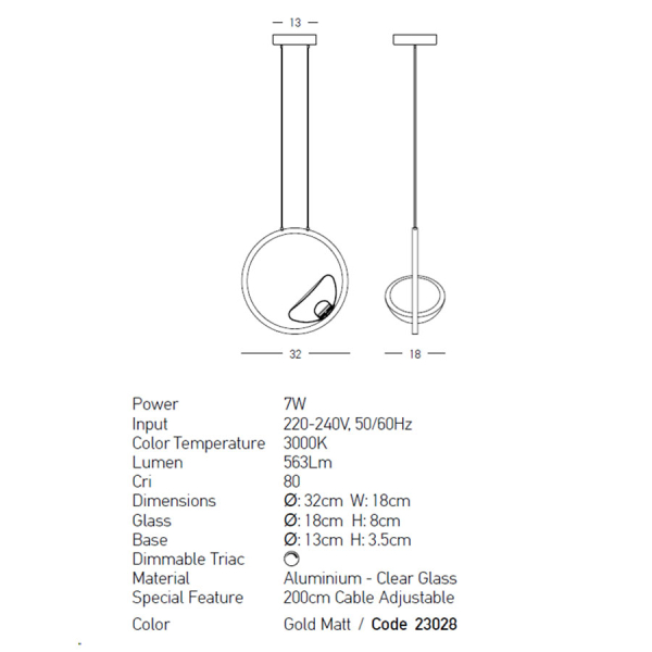 Φωτιστικό Οροφής Led Dimmable Zambelis 23028 Gold Matt