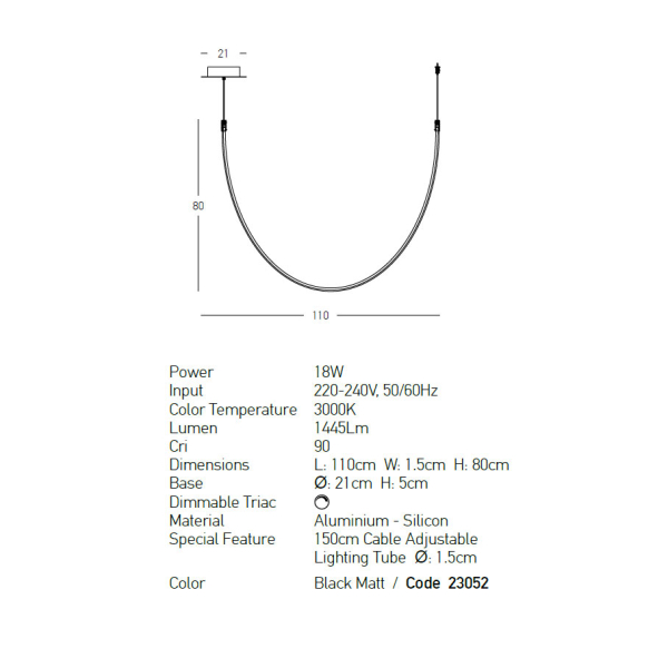 Φωτιστικό Οροφής Led Dimmable Zambelis 23052 Black Matt