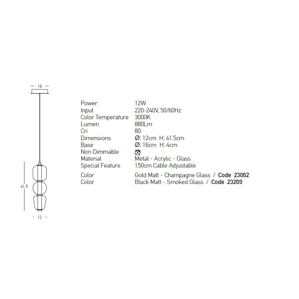 Φωτιστικό Οροφής Led Zambelis 23062 Gold Matt