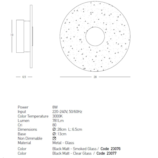 Απλίκα Τοίχου Led Zambelis 23076 Smoked Glass