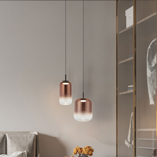 Φωτιστικό Οροφής Led Zambelis 23216 Copper Glass