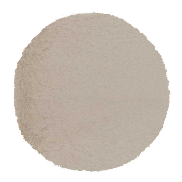 Γούνινο Στρογγυλό Χαλί (Φ160) Βιοκαρπέτ Krolik R14 L.Beige