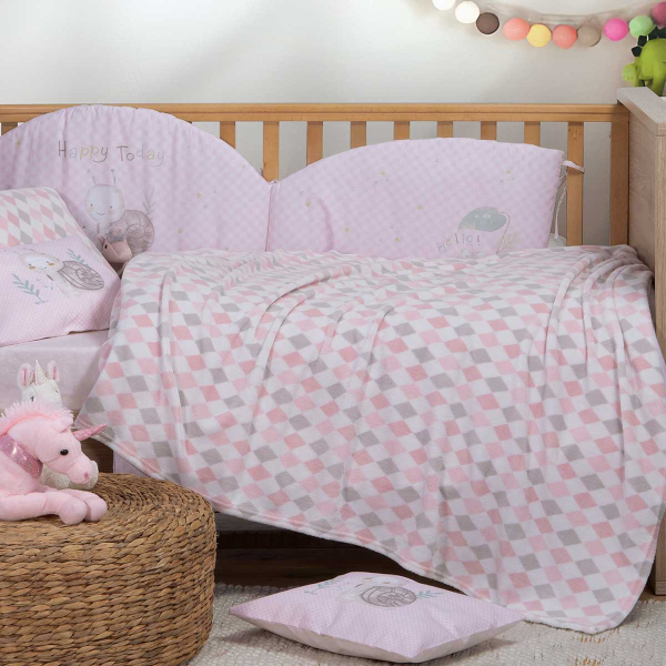 Κουβέρτα Fleece Αγκαλιάς (75x110) Nef-Nef Baby Sweet Rhombus Pink