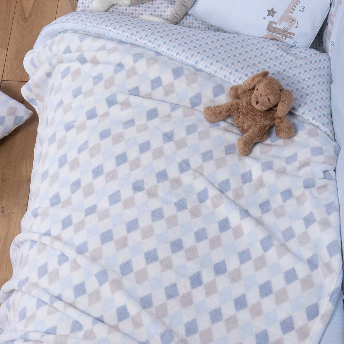 Κουβέρτα Fleece Αγκαλιάς (75×110) Nef-Nef Baby Sweet Rhombus Blue