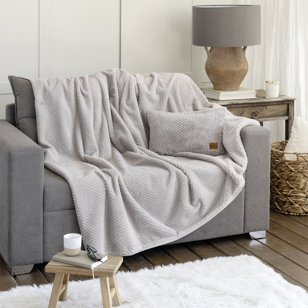 Ριχτάρι Πολυθρόνας Fleece (180x180) Nima Snuggle Light Grey