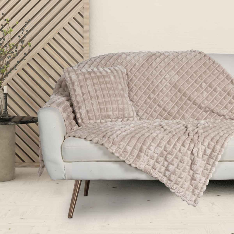 Κουβέρτα Fleece Μονή (160x220) Das Home 1357 Taupe