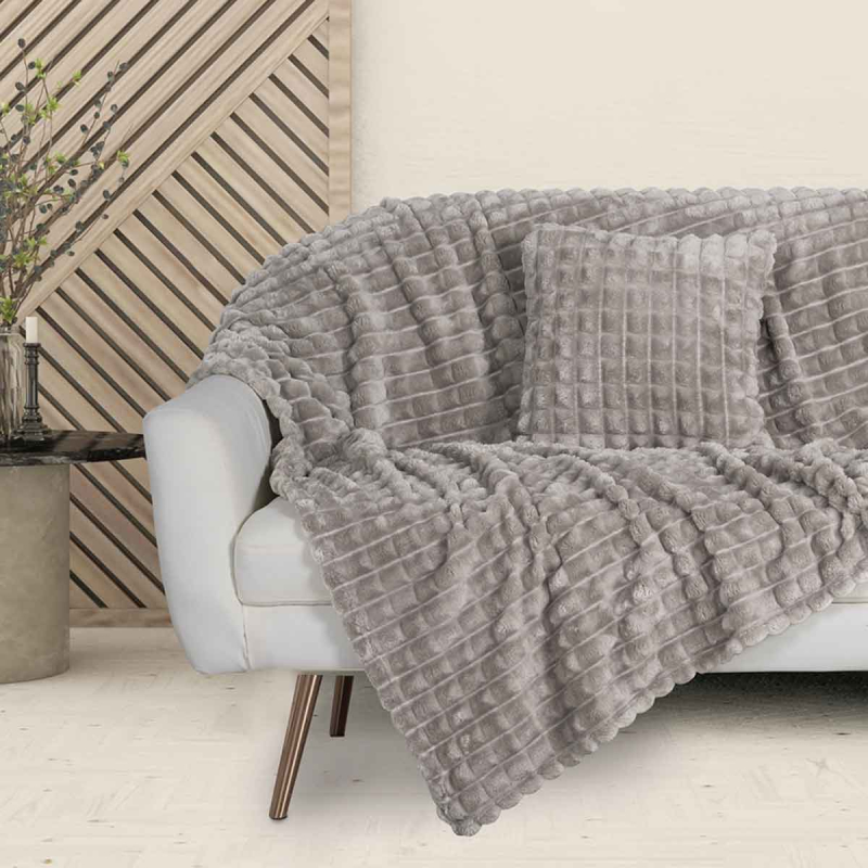 Κουβέρτα Fleece Υπέρδιπλη (220x240) Das Home 1359 Grey