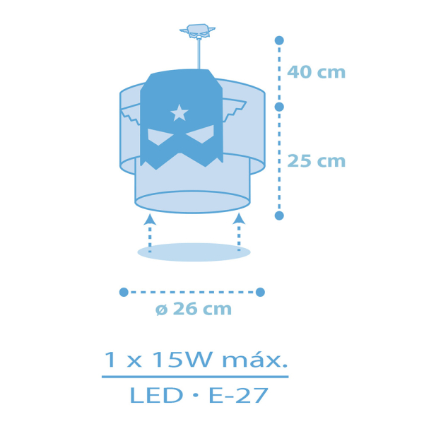 Παιδικό Φωτιστικό Οροφής Μονόφωτο Ango Blue Hero 61812