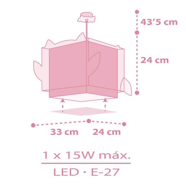 Παιδικό Φωτιστικό Οροφής Μονόφωτο Ango Little Pink Owl 64482