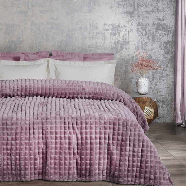 Κουβέρτα Fleece Μονή (160x220) Das Home 1358 Dusty Purple