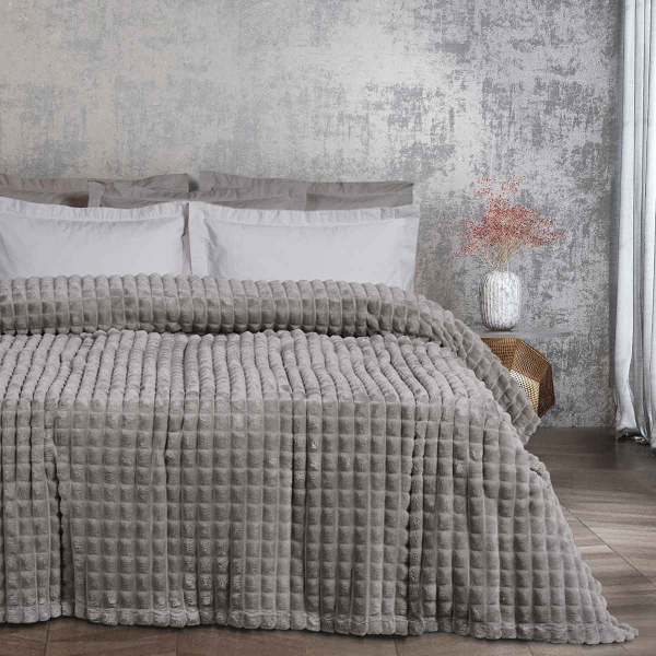 Κουβέρτα Fleece Υπέρδιπλη (220x240) Das Home 1359 Grey