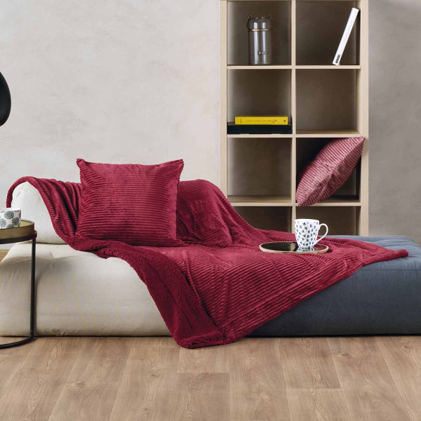 Κουβέρτα Καναπέ Fleece (130x180) Kentia Versus Spencer 42 Bordeaux