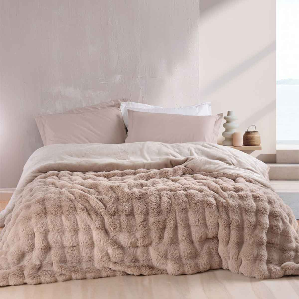 Κουβερτοπάπλωμα Υπέρδιπλο (220×240) Rythmos Luxe Beige