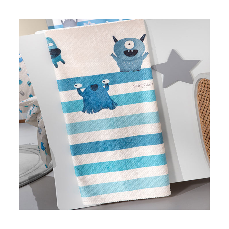 Κουβέρτα Fleece Μονή (160x240) Saint Clair Ultra Soft Monsters Blue