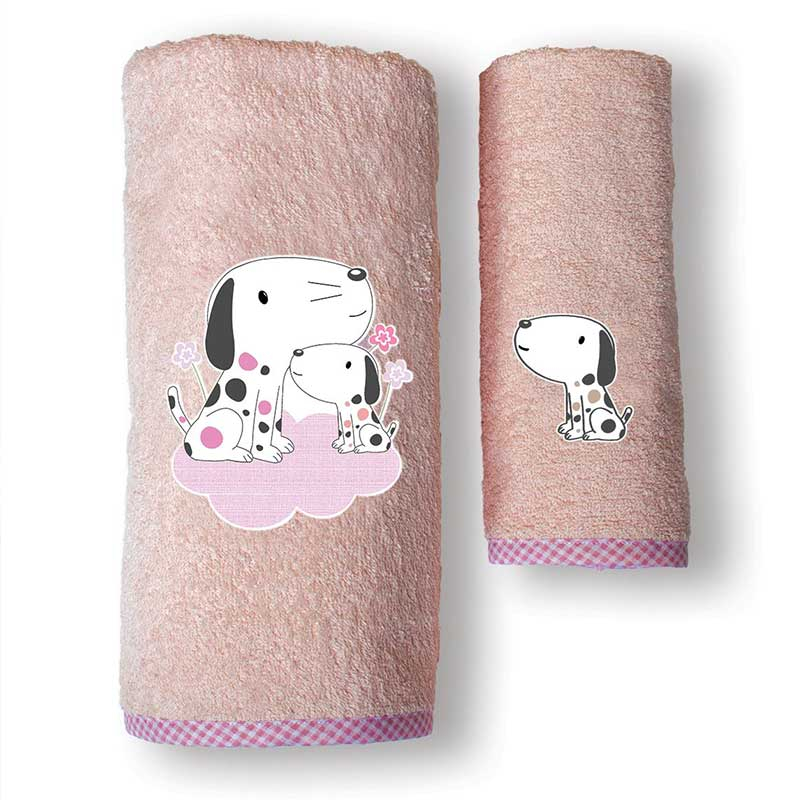 Βρεφικές Πετσέτες (Σετ 2τμχ) Sb Home Baby Puppy Pink 450gsm