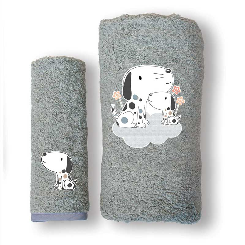 Βρεφικές Πετσέτες (Σετ 2τμχ) Sb Home Baby Puppy Silver 450gsm