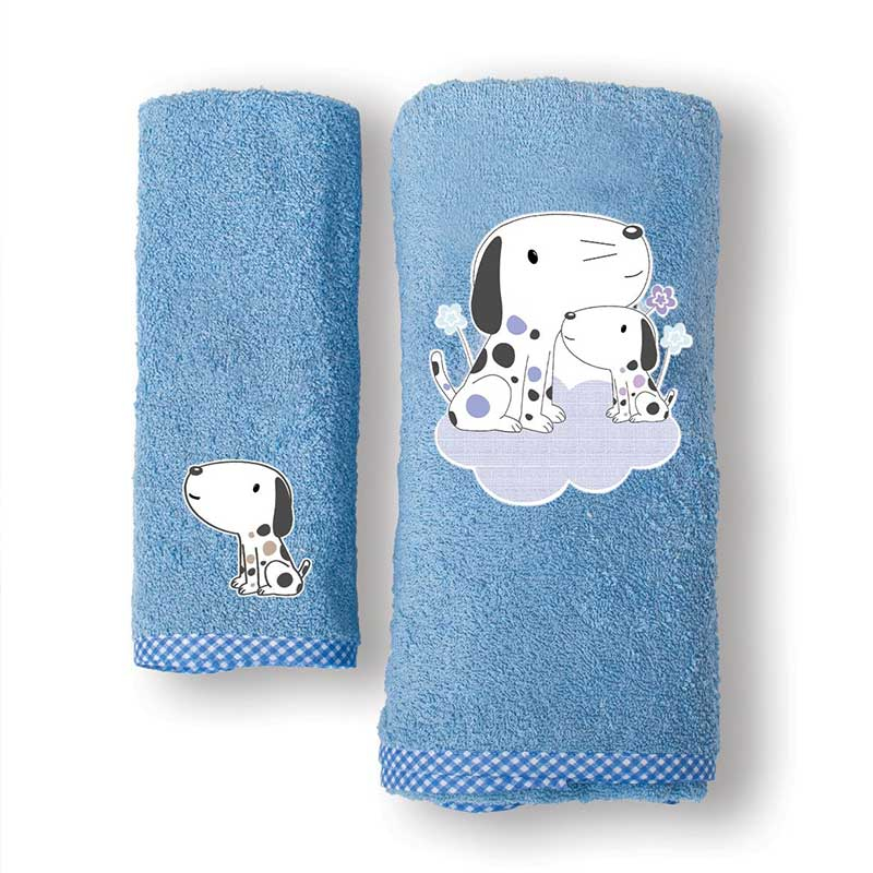 Βρεφικές Πετσέτες (Σετ 2τμχ) Sb Home Baby Puppy Blue 450gsm