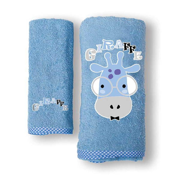 Βρεφικές Πετσέτες (Σετ 2τμχ) Sb Home Baby Giraffe Blue 450gsm