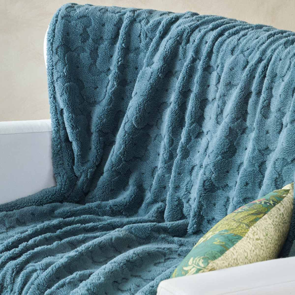 Κουβέρτα Καναπέ Fleece (130x170) Kentia Stylish Lorenzo 33 Blue