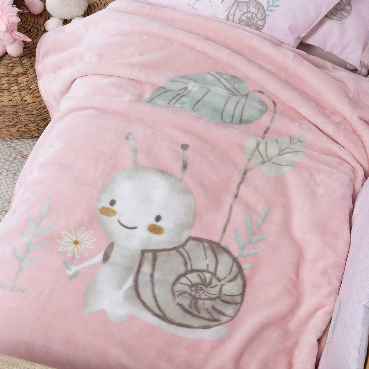 Κουβέρτα Βελουτέ Κούνιας (100×140) Nef-Nef Baby Cute Snail